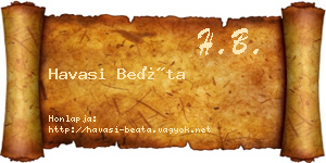 Havasi Beáta névjegykártya