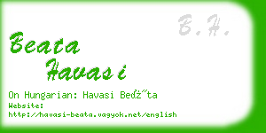 beata havasi business card